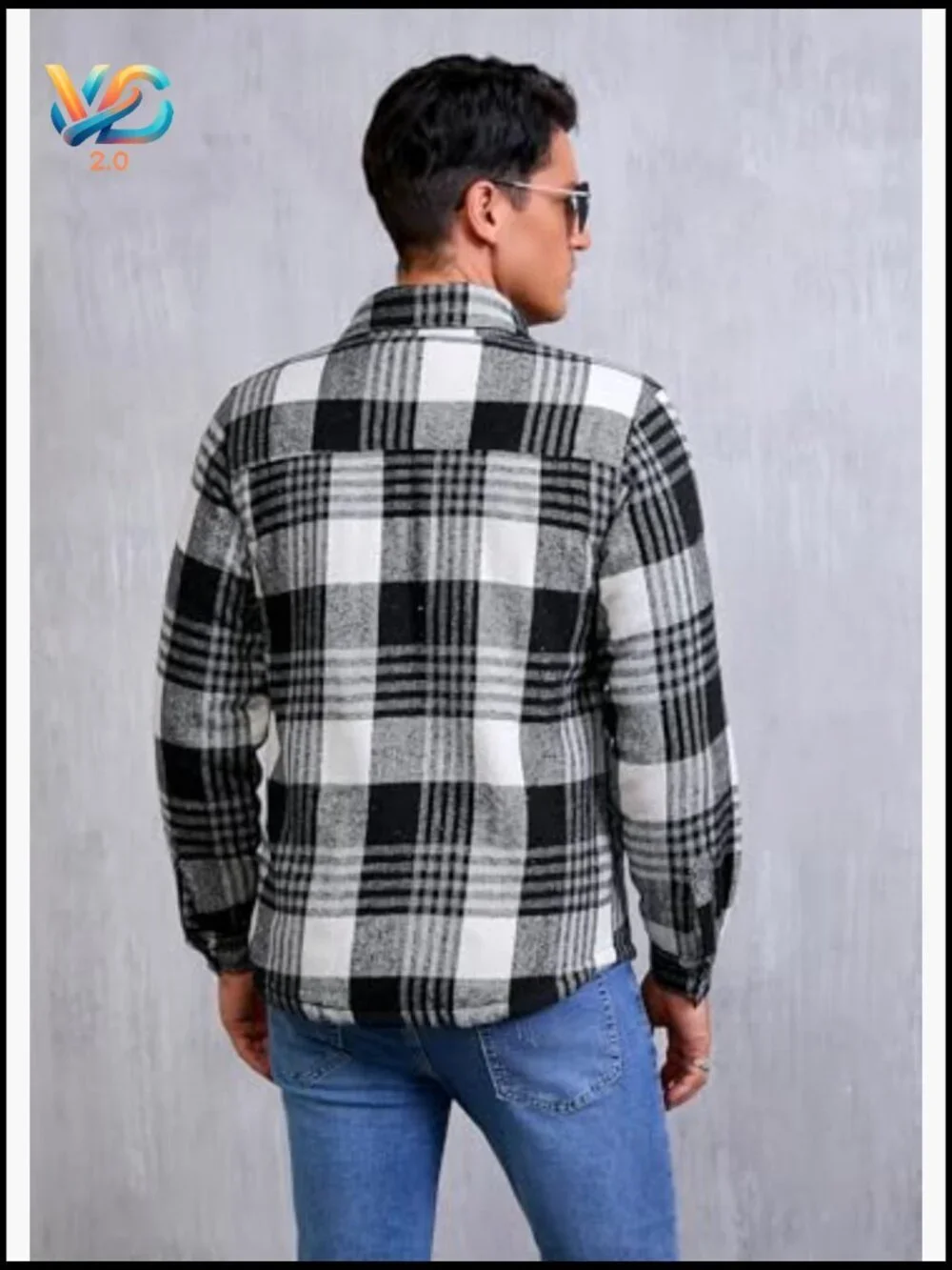 Men's Cotton Sherpa Lined Button Down Flannel Shirt Jacket Plaid Soft Outdoor
